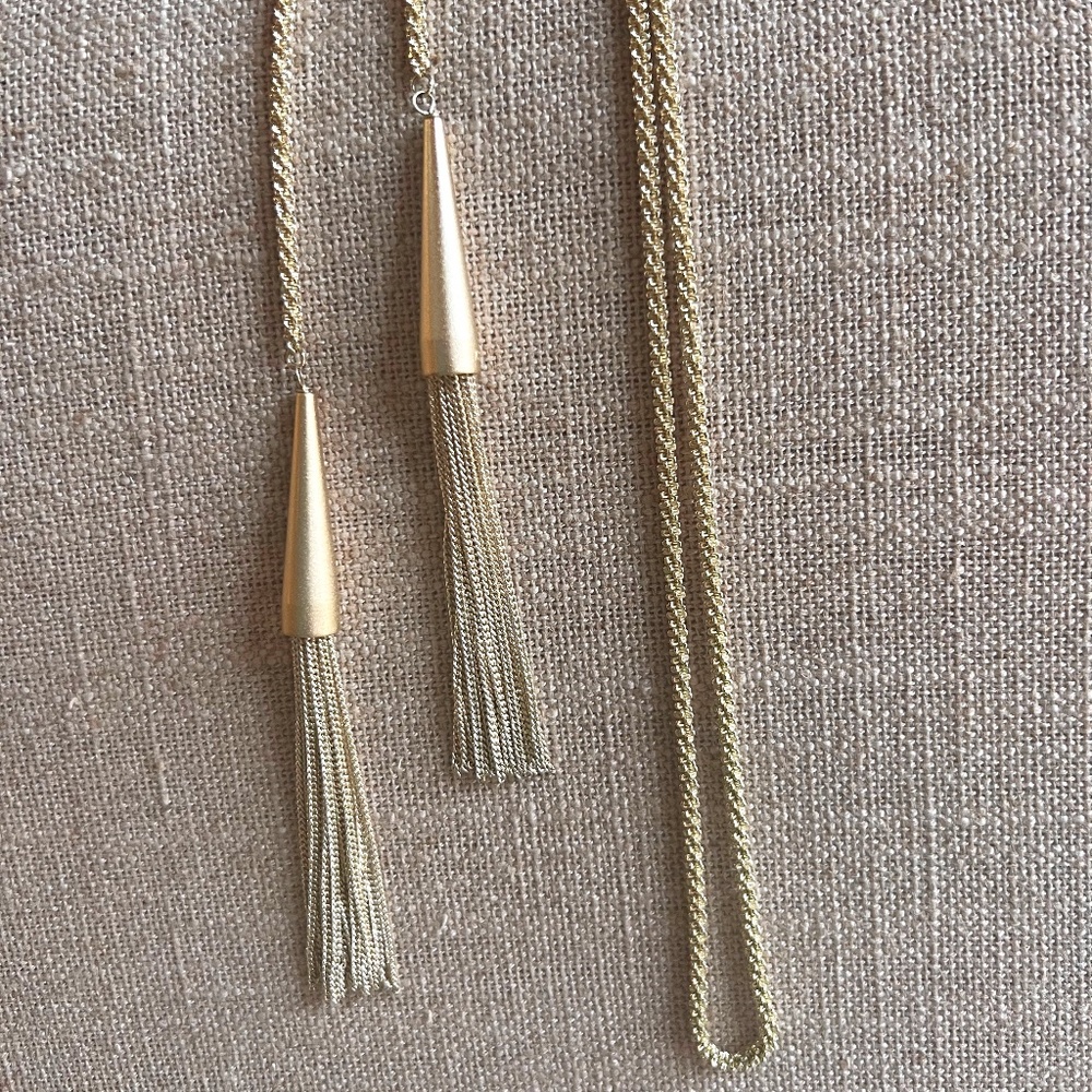 Kendra Scott Gold Tassel Drop Necklace Set